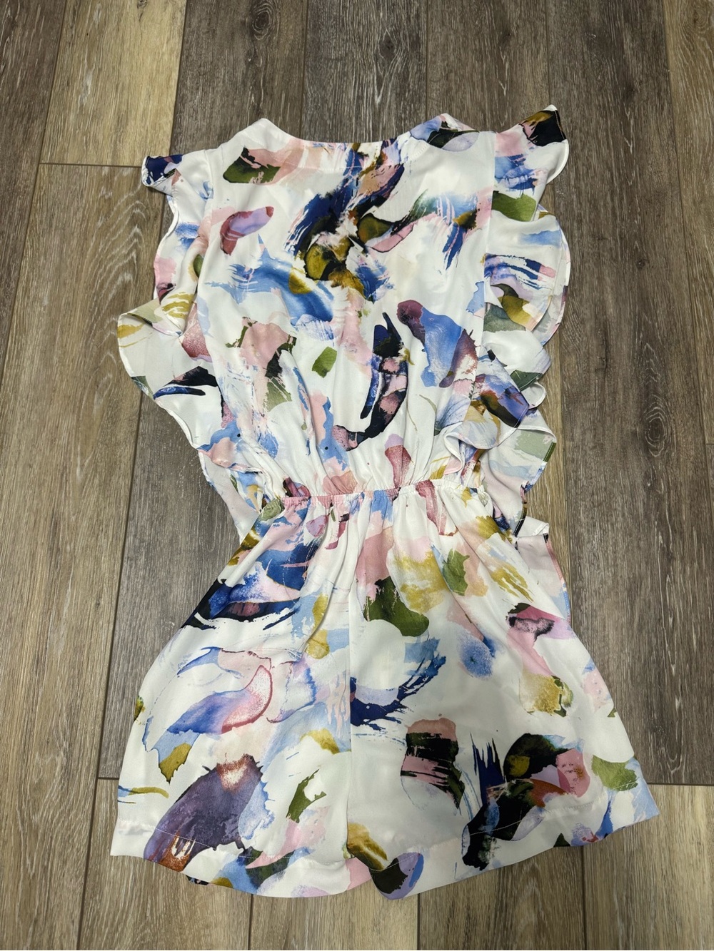 bishop + young White Multi-Color Ruffle Romper - Picture 3 of 3